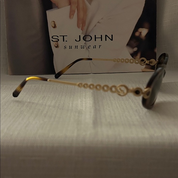 St. John Tortoiseshell Sunglasses with Gold Accents. S-502 TOR - Picture 2 of 5